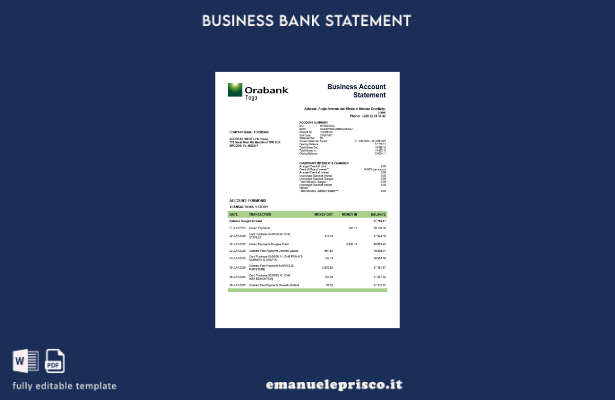 stile verificato Dichiarazione dell'azienda commerciale Togo Orabank Modello in 